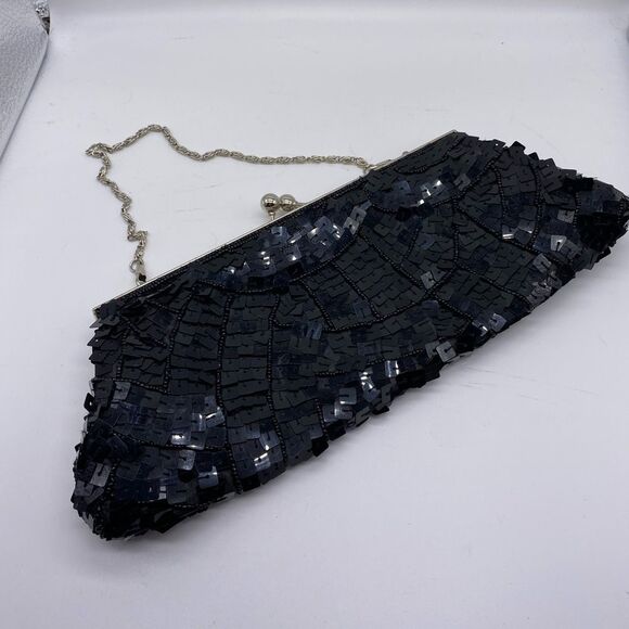 Apt. 9 Black Sequin Clutch - Picture 1 of 8